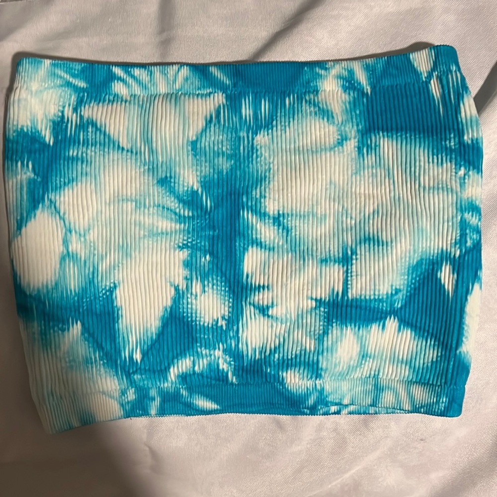 Blue Tie Dye Tube Top